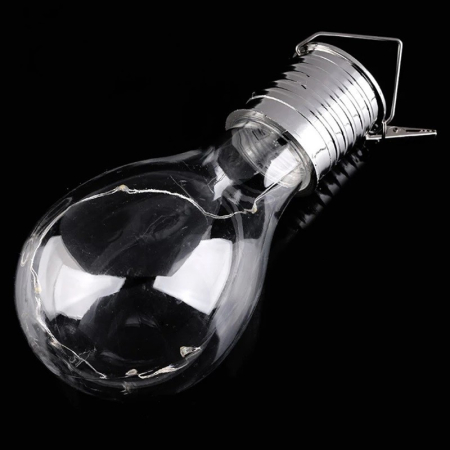 Lampa Solara LED Decorativa sub forma de Bulb, pentru exterior, suspendata, IP65, Ultron Transparent, lumina rece,  [4]
