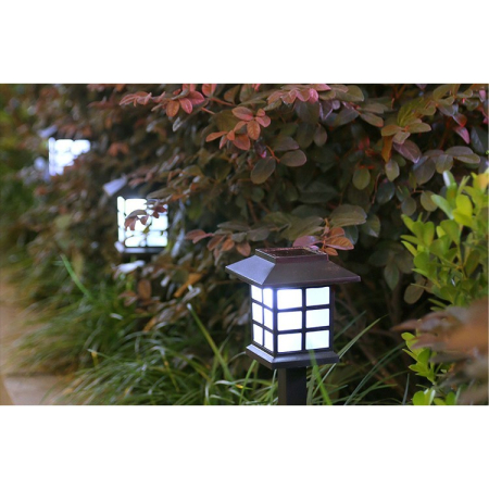 Lampa solara Led pentru gradina, Tip felinar, , Alb rece [2]