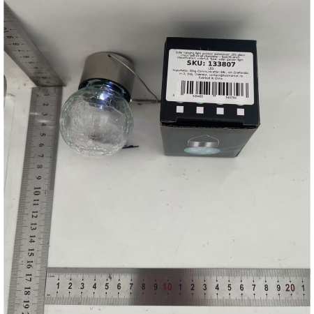 Lampa Solara , LED, Tip Candelabru Mic, Cu Bila Din Sticla Crapata, Exterioara, Impermeabila, Iluminare 6-12 H, Multicolor [5]