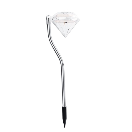 ✨TOATE PRODUSELE✨ - Lampa solara LED tip Diamant pentru gradina , inaltime 30 cm, 2V, ABS, 600mAh, alb cald