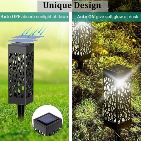 Lampa solara LED , tip felinar cu acoperis, pentru gradina, inaltime 30.2 cm, putere 0.2W, 1.2V, 600mAh, alb cald [5]