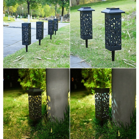 Lampa solara LED , tip felinar cu acoperis, pentru gradina, inaltime 30.2 cm, putere 0.2W, 1.2V, 600mAh, alb rece [2]