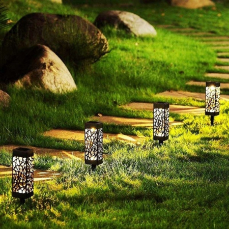 Lampa solara LED , tip felinar, pentru gradina, inaltime 28.5 cm, putere 0.2W, 1.2V, 600mAh, alb rece [5]