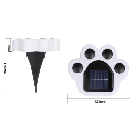 Lampa solara LED, Tip laba de urs, pentru gazon sau gradina, Rezistenta la apa, , Alb rece [7]