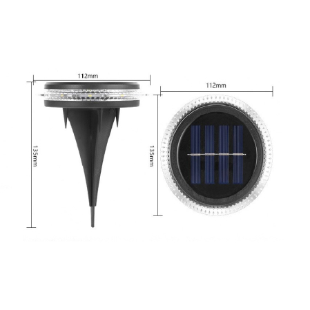 Lampa solara LED tip spot pentru gradina , 8 LED-uri, material ABS si Policarbonat, baterie 1.2V, 600mah, 12 x 13.5 cm, alb cald [2]