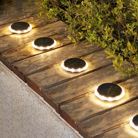 Lampa solara LED tip spot pentru gradina , 8 LED-uri, material ABS si Policarbonat, baterie 1.2V, 600mah, 12 x 13.5 cm, alb cald [4]