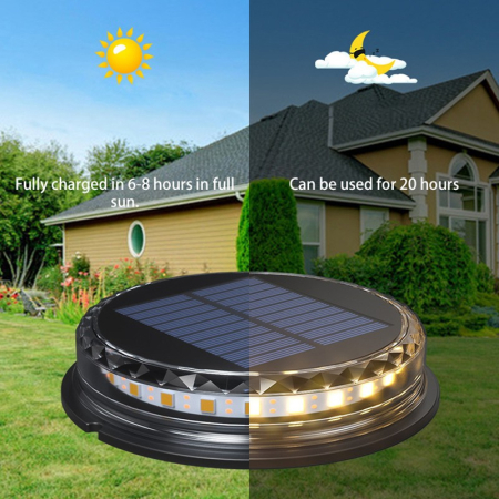 Lampa solara LED tip spot pentru gradina , 8 LED-uri, material ABS si Policarbonat, baterie 1.2V, 600mah, 12 x 13.5 cm, alb rece [3]