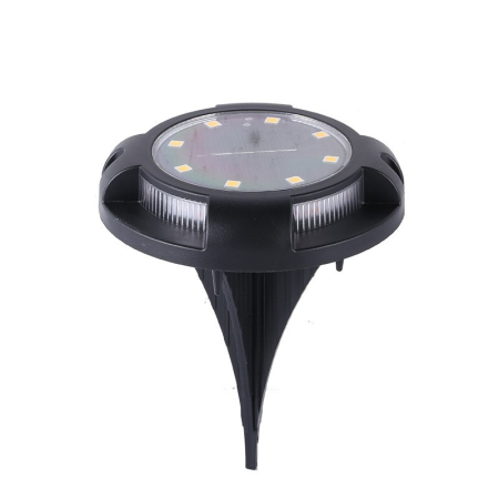 Lampa solara LED tip spot pentru gradina , cu 4 leduri laterale multicolore si 8 leduri principale alb rece, IP65, material ABS, baterie 2V, 700 mah, 11x13.5 cm, multicolor [4]