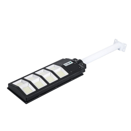 Lampa solara stradala , cu telecomanda, senzor de miscare si lumina, suport prindere, 180 LED-uri, IP65, ABS, 10AH, 200W, temperatura culoare 6500K, 59.5x23.8x6.8 cm, autonomie 10-12 ore, negru [6]