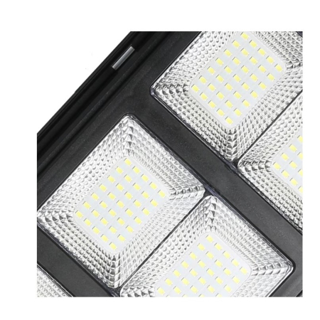 Lampa solara stradala , cu telecomanda, senzor de miscare si lumina, suport prindere, 225 LED-uri, IP65, ABS, 15AH, 300W, temperatura culoare 6500K, 69.5x24.3x6.8 cm, autonomie 10-12 ore, negru [2]