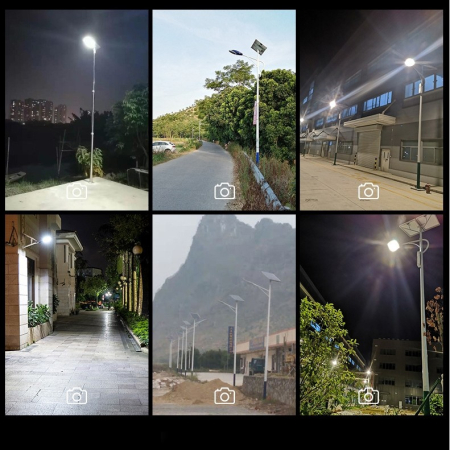 Lampa solara stradala , pentru curte sau strada, finisaj lucios, rezistent la apa, montare prin fixare, senzor lumina, baterie de litiu, IP65, lumina rece, putere 200W, autonomie 10 ore, 49 x 21 x 6.5 cm, negru [11]