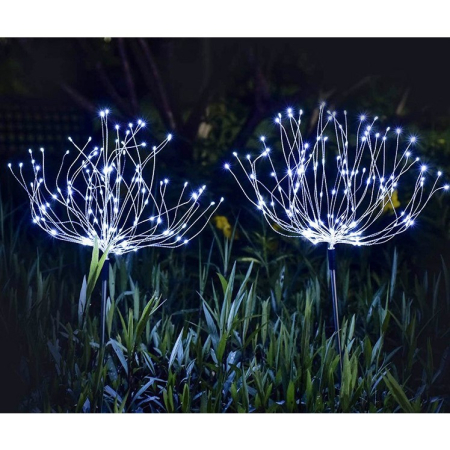 Lampa solara sub forma de artificii, 90 LED-uri, alb rece,  [3]