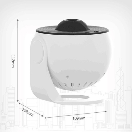 Lampa Tip Proiector Galaxie, , pentru Dormitor, Tematica Cer Instelat, Model Glob, HD, Rotire 360 de Grade, 13 Imagini, Incarcare USB, 5 W, 11.2x10.8x10.9 cm, Alb Negru [7]
