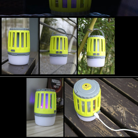 Lampă UV antiinsecte , anti muste, anti tantari, Conectare la priza prin USB, portabil, 3.7 V, 200 lumeni, 8.5 x 13.3 cm, Verde [3]