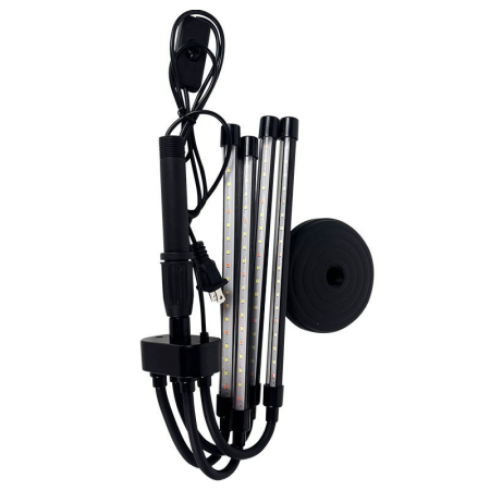 Lampa UV pentru cresterea plantelor, , conectare la retea, 20W, 4 capete, 72 LED-uri, ajustabila pana la 66.5 cm, Lumina Alb Mov  [3]