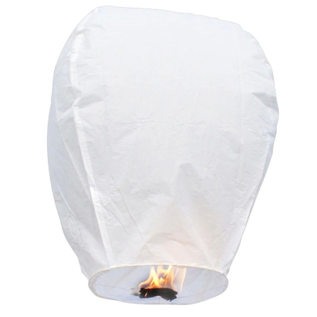 Accesorii Petrecere - Lampion zburator, , hartie biodegradabila, Alb