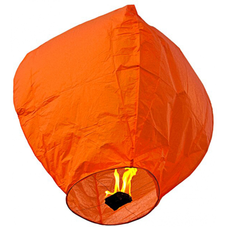 Accesorii Petrecere - Lampion zburator, , hartie biodegradabila, Portocaliu