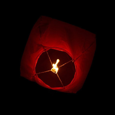 Lampion zburator, , hartie biodegradabila, Rosu [2]