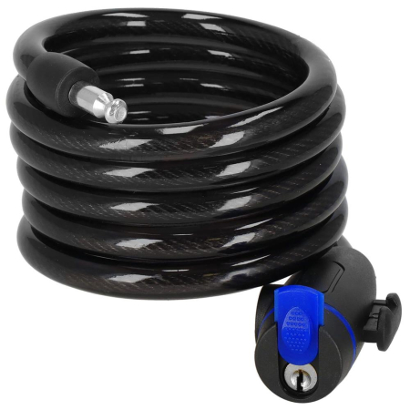 Lant antifurt bicicleta si trotineta, inchidere cheie, lungime 180 cm, Otel, Negru [10]