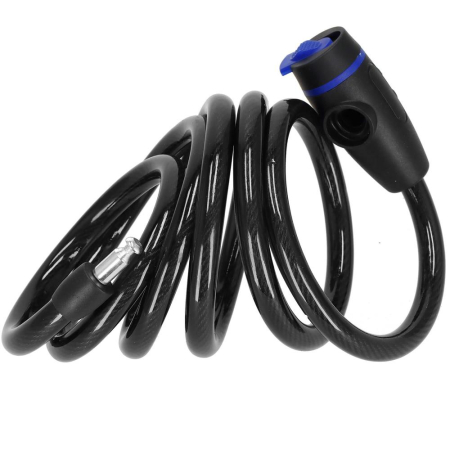 Lant antifurt bicicleta si trotineta, inchidere cheie, lungime 180 cm, Otel, Negru [7]