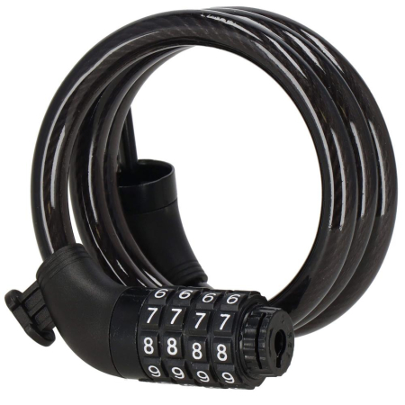 Lant antifurt bicicleta si trotineta, inchidere cifru, lungime 95 cm, Otel, Negru [9]