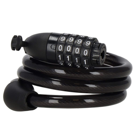 Lant antifurt bicicleta si trotineta, inchidere cifru, lungime 95 cm, Otel, Negru [6]