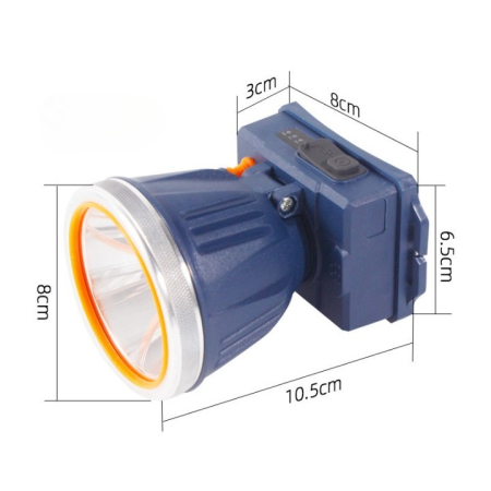 Lanterna LED de Montat pe Cap, , cu Raza Lunga de Zoom, Reincarcabila USB, Far Telescopic, Rezistent la Apa, Reglabil, pentru Pescuit in Aer Liber, Camping, Lumina Puternica, Lanterna, 10.5x8x6.5 cm, Albastru [3]