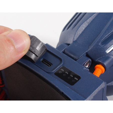 Lanterna LED de Montat pe Cap, , cu Raza Lunga de Zoom, Reincarcabila USB, Far Telescopic, Rezistent la Apa, Reglabil, pentru Pescuit in Aer Liber, Camping, Lumina Puternica, Lanterna, 7.5x5.8x5.5 cm, Albastru [5]