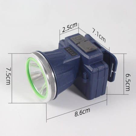 Lanterna LED de Montat pe Cap, , cu Raza Lunga de Zoom, Reincarcabila USB, Far Telescopic, Rezistent la Apa, Reglabil, pentru Pescuit in Aer Liber, Camping, Lumina Puternica, Lanterna, 8.6x7.5x6.5cm, Albastru [7]