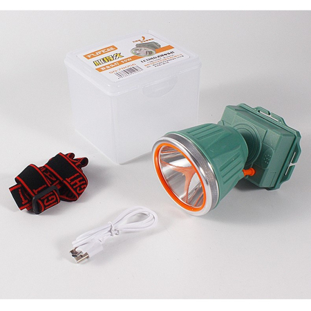 Lanterna LED de Montat pe Cap, , cu Raza Lunga de Zoom, Reincarcabila USB, Far Telescopic, Rezistent la Apa, Reglabil, pentru Pescuit in Aer Liber, Camping, Lumina Puternica, Lanterna, 10.5x8x6.5 cm, Verde Inchis [4]