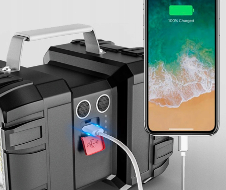 Lanterna multifunctionala, reincarcabila, power bank, 800lm, 7 moduri de luminare la 2 capete, negru [8]