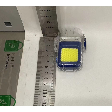 Lanterna Tip Breloc cu Bricheta, , Impermeabila, 3 Moduri Iluminare, 300 mAh, Incarcare USB-C, COB, Raza de Actiune 50 - 100 m, 7.4 x 4.9 x 1.7 cm, Albastru [5]