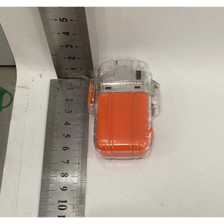 Lanterna Tip Breloc cu Bricheta, , Impermeabila, 3 Moduri Iluminare, 300 mAh, Incarcare USB-C, COB, Raza de Actiune 50 - 100 m, 7.4 x 4.9 x 1.7 cm, Portocaliu [1]