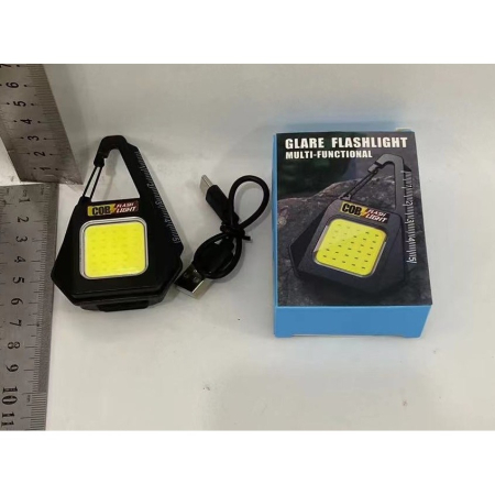 Lanterna Tip Breloc, , Impermeabila, Incarcare USB-C, COB, 8 x 5.3 cm, 500 mAh, 5W, Negru Galben [1]