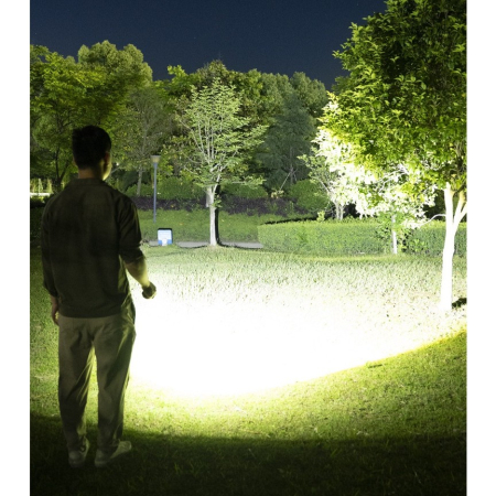 Lanterna UV LED Portabila, , Incarcare USB Tip C, Raza 50 m, 5W, 3 Culori de Lumina, 1200 mAh, 8 x 2 x 4.2 cm, Transparent Fluorescent [9]