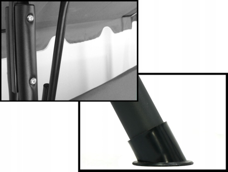 Leagan gradina 3 locuri 170x118x153 cm, cu perne, baldachin reglabil si masute laterale, structura otel, maro [4]