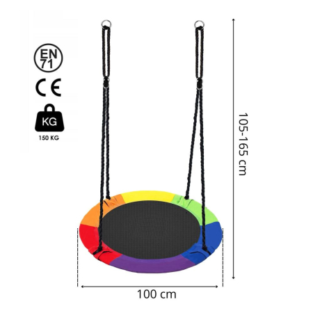Leagan tip cuib 100cm, inaltime reglabila, 150 kg, Multicolor [25]