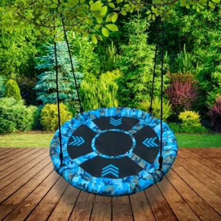 Leagan tip cuib Camuflaj 100cm, inaltime reglabila, 150 kg, Albastru Negru [7]