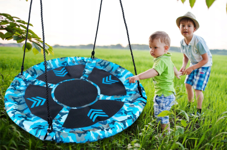 Leagan tip cuib Camuflaj 100cm, inaltime reglabila, 150 kg, Albastru Negru [8]