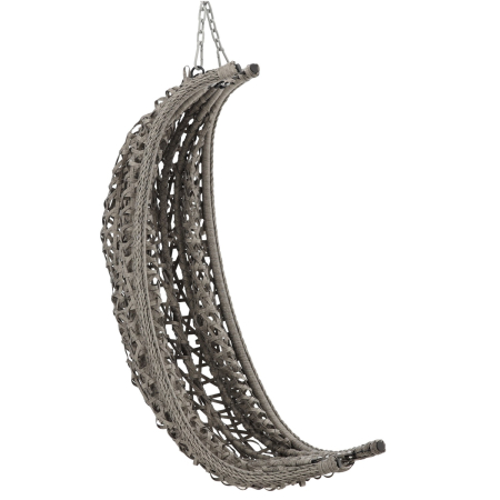 Leagan tip cuib suspendat, cu perna, cadru metalic si cos PE, 103x95x185 cm, gri [2]