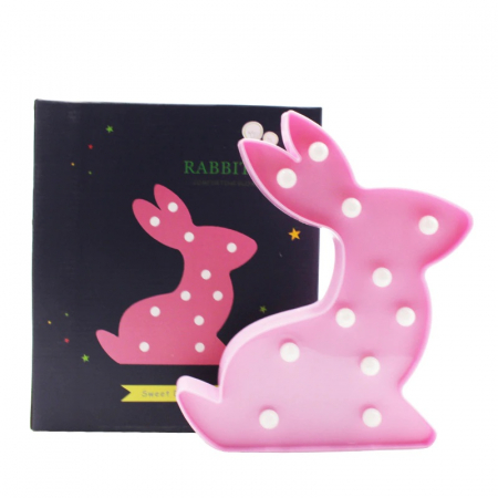 Lampa de Veghe cu Lumina Ambientala cu 11 Becuri LED Lumina Calda - Iepure, Roz [5]