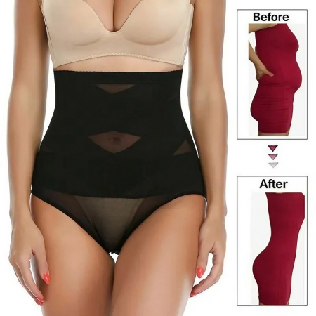 Lenjerie Modelatoare pentru Abdomen, , cu Talie Inalta si Corset, Negru, Push-Up, Marimea L [5]