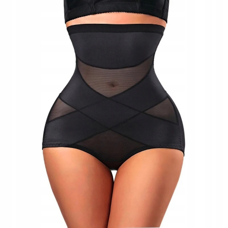 Lenjerie Modelatoare pentru Abdomen, , cu Talie Inalta si Corset, Negru, Push-Up, Marimea L [9]