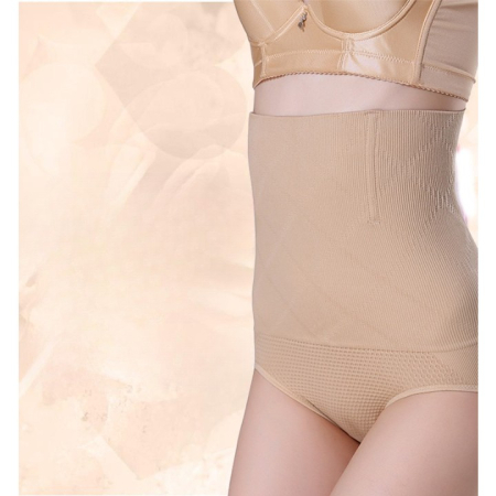 Lenjerie Modelatoare Postpartum, , cu Talie Inalta, Control al Burții, Compresie Mare, Insertii din Silicon pentru Sustinere, Nude, M/L [5]