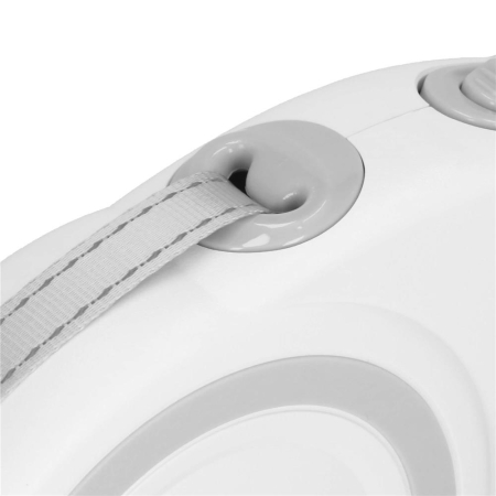 Lesa automata retractabila, pentru rase mari pana la 50kg, 500 cm, alb gri [7]