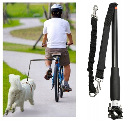 Lesa hands-free de caini pentru bicicleta, Sersimo, Negru [10]