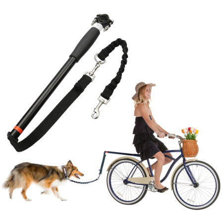 Disponibil livrare locker S - Lesa hands-free de caini pentru bicicleta, Sersimo, Negru