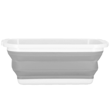 Lighean pliabil, dreptunghiular, din plastic si silicon, 40x29x15cm, 8.5litri, gri [3]