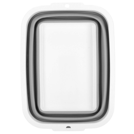 Lighean pliabil, dreptunghiular, din plastic si silicon, 40x29x15cm, 8.5litri, gri [8]