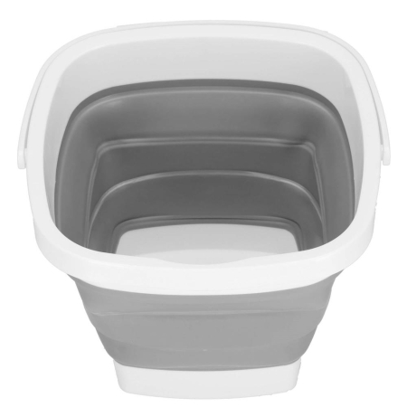 Lighean pliabil, patrat, din plastic si silicon, 21x17cm, 3litri, gri [12]